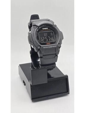 Casio W219H-8BV, Chronograph Watch, Black Resin Band, Alarm, Illuminator, NEW